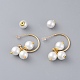 Glass Pearl Cluster Earrings X-EJEW-JE03576-5
