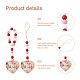 4Pcs 2 Style Valentine's Day Theme Schima Wood Beads & Hemp Rope Pendants Decorations HJEW-EL0001-10A-4