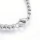 Bracelets de chaîne à billes en 201 acier inoxydable X-BJEW-E295-08-3