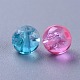 Perles de verre craquelé peintes DGLA-X0006-6mm-13-3