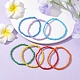 Set di braccialetti con perline di vetro stile arcobaleno da 7 pezzo per donna BJEW-JB10065-01-2