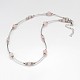 Perles de tuyauterie en cuivre & Rose naturelle colliers de perles de quartz X-NJEW-JN01193-02-1