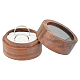 Scatole rotonde per anelli di fidanzamento in legno CON-WH0093-03B-1
