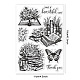 GLOBLELAND Vintage Books Clear Stamps Retro Books Butterfly Flowers Decorative Clear Stamps Silicone Stamps for Card Making and Photo Album Decor Decoration and DIY Scrapbooking DIY-WH0448-0299-6