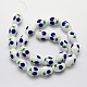 Cherry Pattern Handmade Lampwork Oval Beads Strands LAMP-L046-01-2