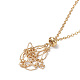 Brass Chains Macrame Pouch Empty Stone Holder for Pendant Necklaces Making NJEW-JN04475-01-1