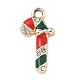 Подвески из сплава со стразами на рождественскую тематику PALLOY-P313-02B-G-1