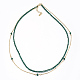 Faceted Natural Malaysia Jade(Dyed) Tiered Necklaces NJEW-F212-08D-1
