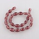 Gold Sand Lampwork Twisted Oval Beads Strands LAMP-O003-06-2