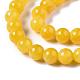 Chapelets de perles de pierres en jade jaune teinte G-R271-6mm-Y07-3