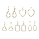 5 Paar 5-Stil-Ohrhänger aus Messing mit Geometrie und Glasperlen EJEW-JE05400-1