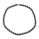 Кубические синтетические немагнитные ожерелья из гематита с бусинами для женщин и мужчин NJEW-E097-04-1