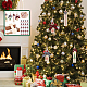 Ahadermaker diy クリスマステーマペンダント装飾作成キット  天然木の丸ビーズと長方形のペンダントを含む  タータン柄ポリエステルリボンちょう結び  ミックスカラー  281個/箱 DIY-GA0005-29-6