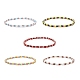 Set di braccialetti elastici con perline di semi di vetro da 5 pz e 5 colori per donna BJEW-JB08618-1