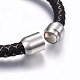 Leather Braided Cord Bracelet with Magnetic Clasp for Men Women BJEW-G603-04C-01-3