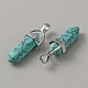 Синтетические бирюзовые окрашенные двойные заостренные подвески G-WH0016-37F-2