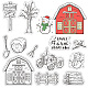 CRASPIRE Farm Clear Rubber Stamps Christmas Snowman Signpost Haystack Tractor Tree Fence Birdie Word Transparent Vintage Postmark Silicone Seals Stamp Journaling Card Making DIY Scrapbooking DIY-WH0448-0114-1