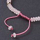 Natural Rose Quartz Braided Bead Bracelets BJEW-O175-B12-4