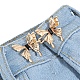 蝶の形の合金調節可能なジーンズボタンピン  腰締め  衣料品の留め具の縫製  ライトゴールド  30x58mm PW-WG70145-01-1