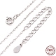 Rhodium Plated 925 Sterling Silver Flat Cable Chain Necklace NJEW-A011-01B-P-1