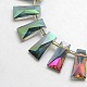 Faceted Electroplate Crystal Glass Trapezoid Beads Strands EGLA-F072B-06-1