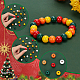 パンダホールエリート 300 個 6 色スプレー塗装ウッドビーズ  ラウンド  クリスマスパーティーの装飾用  ミックスカラー  10x8.5mm  穴：2.5mm  50個/カラー WOOD-PH0002-54-4