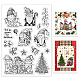 GLOBLELAND Christmas Gnome Clear Stamps Xmas Tree Santa Claus Light Bulb Bell Snowflake Silicone Clear Stamp Seals for Cards Making DIY Scrapbooking Photo Journal Album Decoration DIY-WH0167-56-1088-1