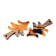 Pendentifs en bois de résine et de noyer RESI-S389-008A-A01-2