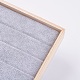 立方体木製リングディスプレイ  ベルベットで覆われた  ライトグレー  35x24x3.1cm RDIS-K002-01-3