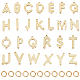 Creatcabin 26 pièces 26 styles de breloques de connecteur de lettre en laiton avec 52 anneaux de saut ouverts KK-CN0002-66-1