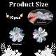 Abカラープラスチックスパンコールの花  ラインストーン付き  装飾アクセサリー  ホワイト  58x5mm FIND-WH0110-445-2
