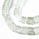 クラックガラスビーズ  染め＆加熱  正方形  薄緑  6x6x6mm  穴：1.4mm  約60~61個/連  14.96インチ（38cm） GLAA-S192-005D-3