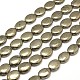 Oval Natural Pyrite Beads Strands G-I126-19-14x10mm-1