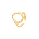 Chapado en iones (ip) 304 anillo de acero inoxidable abierto ovalado ancho para mujer X-RJEW-S405-167G-3