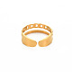 Placcatura ionica (ip) 304 anello del polsino aperto a forma di catena di barbazzale in acciaio inossidabile per le donne RJEW-S405-220G-2