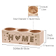 3穴の木製キャンドルホルダー  単語の家と長方形  ハート  5.5x15x4.5cm DIY-WH0375-003-2