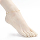Brass Curb Chain Anklets AJEW-AN00418-5