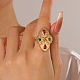 Кольцо на палец из латуни с цветочным паве с микропаве и цирконием AM8089-4