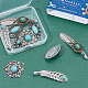 SUNNYCLUE 1 Box 12Pcs 6 Styles Synthetic Turquoise Charms Alloy Feather Teardrop Flower Tibetan Style Vintage Antique Silver Pendants for Jewelry Making Charms Bracelets Necklaces Supplies PALLOY-SC0003-64AS-4