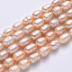 Fili di perle di perle d'acqua dolce coltivate naturali PEAR-N012-07G-2