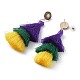 Carnival Theme Nylon Tassel Earrings EJEW-D087-01-2