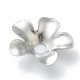 304 protezioni tallone in acciaio inox, 5 -petal, fiore, colore acciaio inossidabile, 6.5x1.6mm, Foro: 1.2 mm