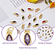DICOSMETIC 16Pcs 8 Colors Horse Eye Charms Tiny Cubic Zirconia Oval Charms Gold Plated Tray and Colorful Rhinestone Pendants with Jump Ring for Jewelry Making ZIRC-DC0001-07-4