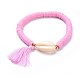 Bracelets élastiques faits à la main de perles heishi en pâte polymère BJEW-JB04250-M-2