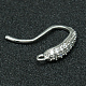 Brass Micro Pave Cubic Zirconia Earring Hooks ZIRC-K018-01P-1