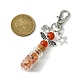 Bouteille à souhaits en verre avec puce de perles synthétiques et naturelles à l'intérieur des décorations pendantes HJEW-JM01741-4