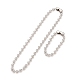 304 ensemble collier et bracelet chaîne boule en acier inoxydable STAS-D181-02P-01C-1