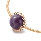 Bracelet manchette en perles rondes avec pierres précieuses naturelles mélangées BJEW-JB09417-3