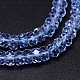 Faceted Rondelle Cultured Piezoelectric Blue Sponge Quartz Beads Strands G-I141-3x5-04S-AA-2