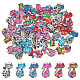 DICOSMETIC 48Pcs 6 Colors Printed Alloy Pendants FIND-DC0003-79-1
